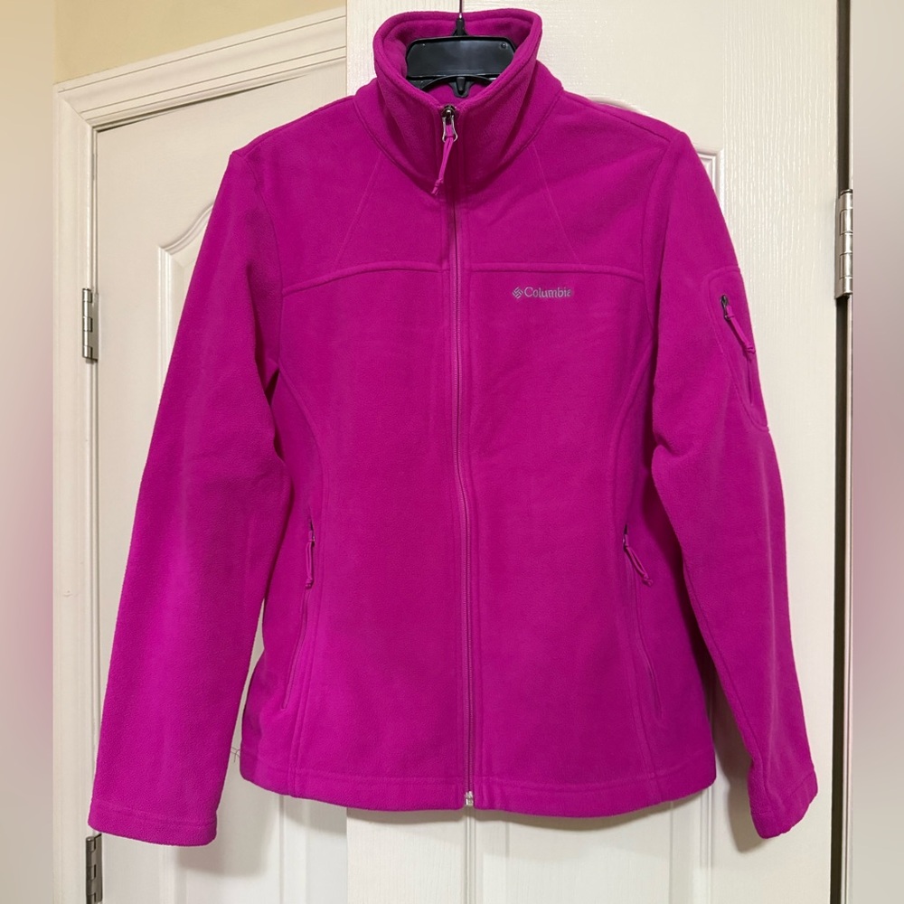 Columbia Women's Fuchsia Pink Fleece Jacket Size Medium